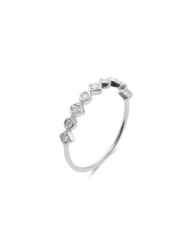 Anillo Oro Blanco Y Diamantes