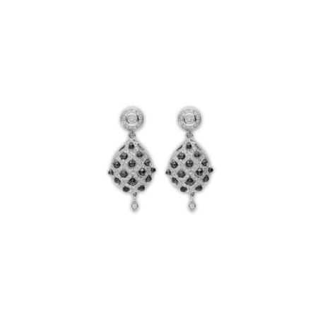 Pendientes Oro Blanco Y Diamantes. Género: Mujer. Material: Oro blanco. Piedras: Diamantes