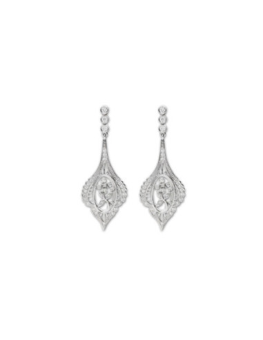 Pendientes Oro Blanco Y Diamantes