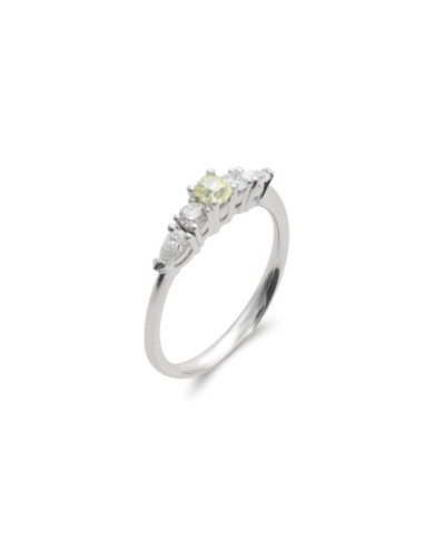 Anillo Oro Blanco Y Diamantes