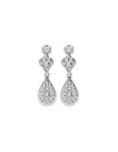 Pendientes Oro Blanco Y Diamantes