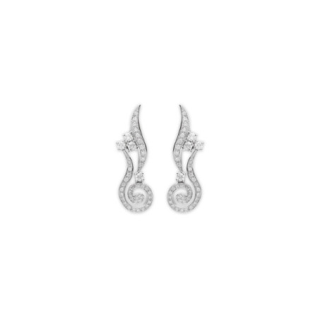 Pendientes Oro Blanco Y Diamantes. Género: Mujer. Material: Oro blanco. Piedras: Diamantes
