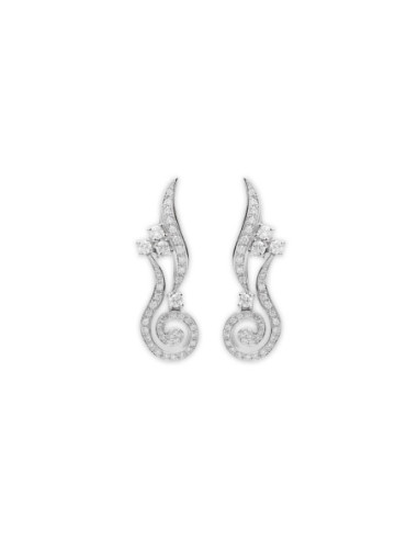 Pendientes Oro Blanco Y Diamantes