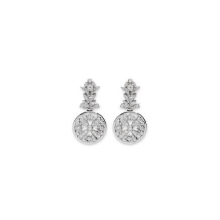 Pendientes Oro Blanco Y Diamantes. Género: Mujer. Material: Oro blanco. Piedras: Diamantes