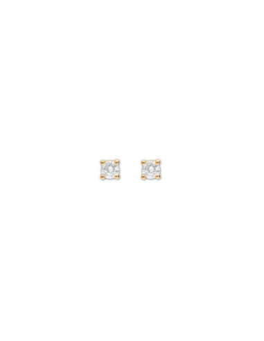 Pendientes Oro Amarillo Y Diamante