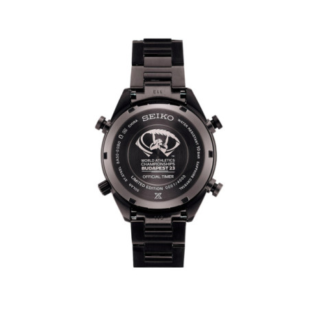 Reloj Seiko Prospex Speedtimer Edición Limitada SFJ007P1. Género: Hombre. Material: Acero. Tamaño: De 39mm a 42mm. Correa: Acero. Color esfera: Negro. Estilo: Deportivo. Movimiento: Solar. Características técnicas: Hora y segundero,Cronógrafo