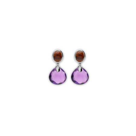 Pendientes Oro Blanco, Turmalina, Diamante Y Amatista. Género: Mujer. Material: Oro blanco. Piedras: Diamantes,Turmalinas,Amatistas