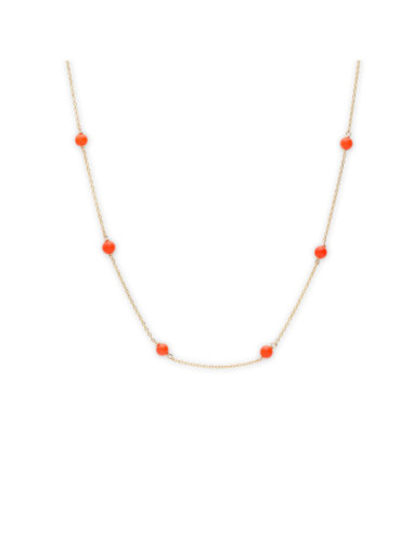 Gargantilla Oro Amarillo Y Coral