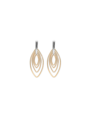 Pendientes Oro Amarillo-Blanco