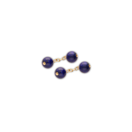 Gemelos Oro Amarillo Y Lapislázuli. Género: Hombre. Material: Oro amarillo. Piedras: Laspislazuli