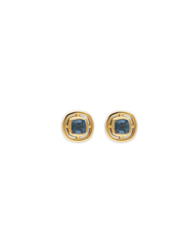 Pendientes Oro Amarillo Y Zafiro