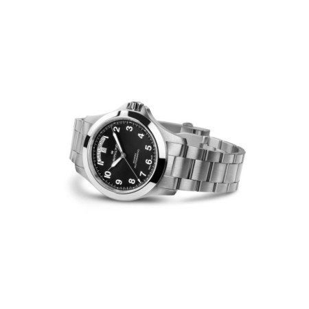 Reloj Hamilton Khaki Field King Day-Date H64475131. Género: Hombre. Material: Acero. Tamaño: De 39mm a 42mm. Correa: Acero. Color esfera: Negro. Estilo: Casual. Movimiento: Automático. Características técnicas: Calendario,Reserva de marcha,Hora y segundero