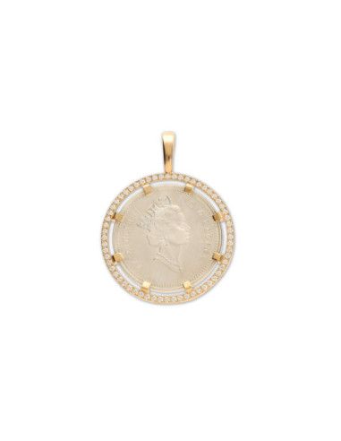 Colgante Plata, Oro Amarillo Y Diamantes