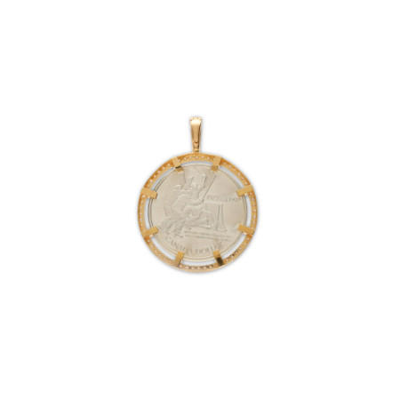 Colgante Plata, Oro Amarillo Y Diamantes. Género: Mujer. Material: Plata,Oro amarillo. Piedras: Diamantes
