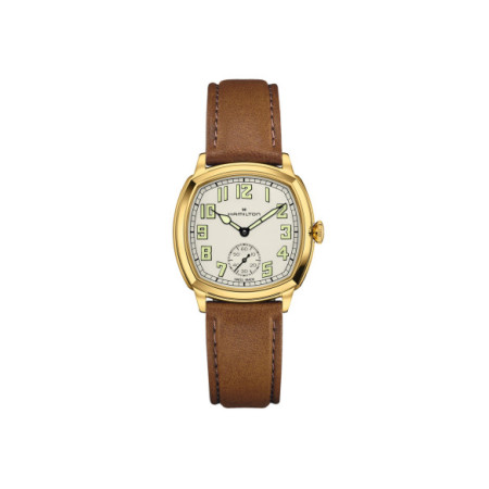 Reloj Hamilton American Classic Cushion Mechanical H36139520. Género: Mujer. Material: Acero. Tamaño: De 32mm a 38mm. Correa: Piel. Color esfera: Beige. Estilo: Clásico. Movimiento: Cuerda. Características técnicas: Reserva de marcha,Hora y segundero