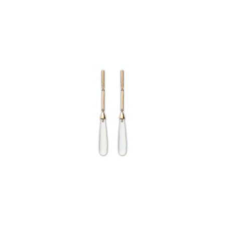 Pendientes Oro Amarillo Y Cristal De Roca. Género: Mujer. Material: Oro amarillo. Piedras: Otras gemas