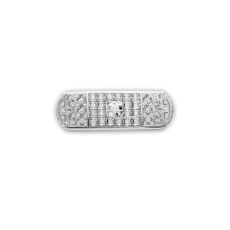 Broche Solapa Oro Blanco Y Diamantes. Género: Mujer. Material: Oro blanco. Piedras: Diamantes