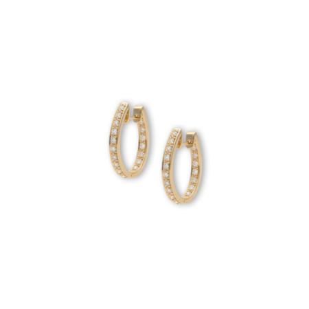 Argollas Oro Amarillo Y Diamantes. Género: Mujer. Material: Oro amarillo. Piedras: Diamantes