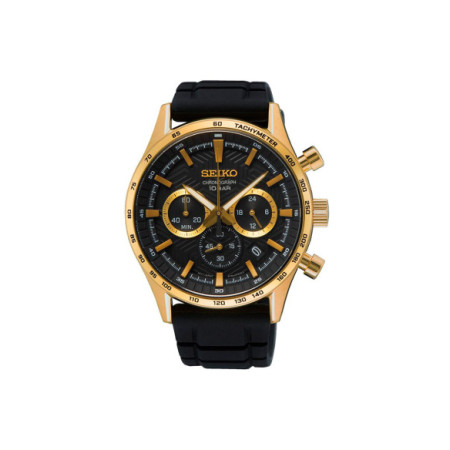 Reloj Seiko Sport Chronograph SSB446P1. Género: Hombre. Material: Acero. Tamaño: De 43mm a 46mm. Correa: Caucho. Color esfera: Negro. Estilo: Deportivo. Movimiento: Cuarzo. Características técnicas: Calendario,Cronógrafo,Hora y segundero