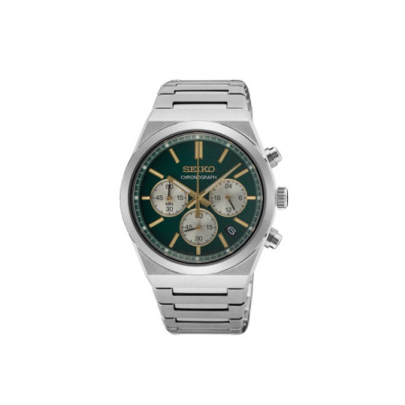 Reloj Seiko SSB461P1. Género: Hombre. Material: Acero. Tamaño: De 39mm a 42mm. Correa: Acero. Color esfera: Verde. Estilo: Casual. Movimiento: Cuarzo. Características técnicas: Hora y segundero,Calendario,Cronógrafo