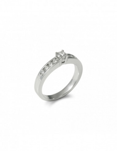 Anillo Oro Blanco Y Diamantes
