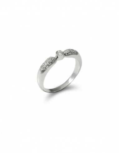 Anillo Oro Blanco Y Diamantes