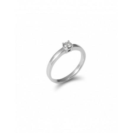 Anillo-Solitario Oro Blanco Y Diamante. Género: Mujer. Material: Oro blanco. Piedras: Diamantes