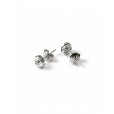Pendientes Dormilonas Diamantes. Género: Mujer. Material: Oro blanco. Piedras: Diamantes