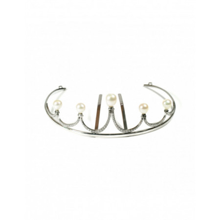 Diadema Novia Plata Circonitas y Perlas Agua Dulce. Género: Mujer,Mujer. Material: Plata,Plata. Piedras: Perlas,Perlas,Otras gemas