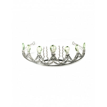 Diadema Novia Plata Circonitas Y Amatistas Verdes. Género: Mujer,Mujer. Material: Plata,Plata. Piedras: Otras gemas,Amatistas,Amatistas