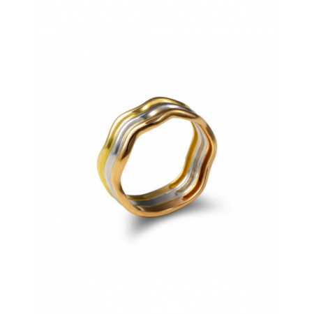 Anillo Oro Tricolor. Género: Mujer. Material: Oro blanco,Oro amarillo,Oro rosa. Piedras: Sin gemas