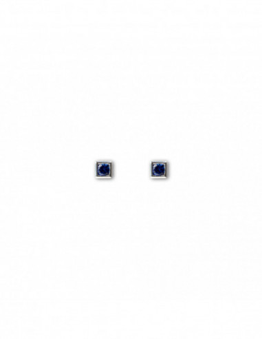 Pendientes Dormilonas Zafiro Azul