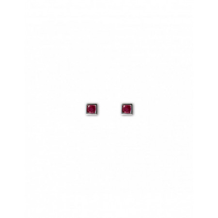 Pendientes Dormilonas Rubíes. Género: Mujer. Material: Oro blanco. Piedras: Rubies