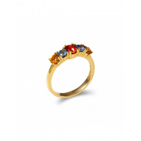 Anillo Oro Amarillo Y Zafiros. Género: Mujer. Material: Oro amarillo. Piedras: Zafiros