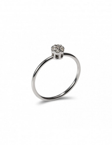 Anillo Oro Blanco Y Diamantes