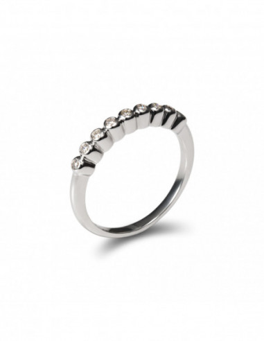 Anillo Oro Blanco Y Diamantes