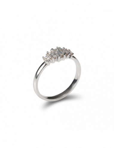 Anillo Oro Blanco Y Diamantes
