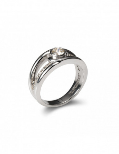Anillo Oro Blanco Y Diamantes