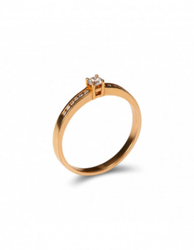 Anillo Oro Rosa Y Diamantes