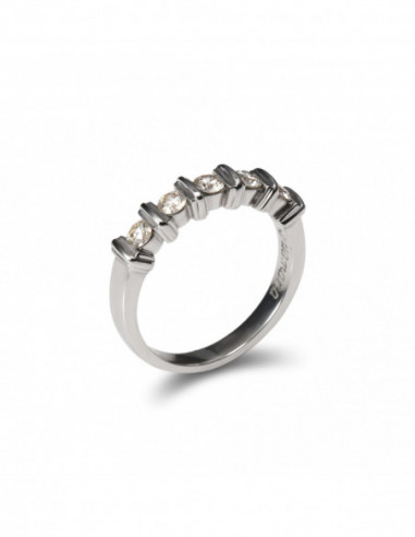 Anillo Oro Blanco Y Diamantes