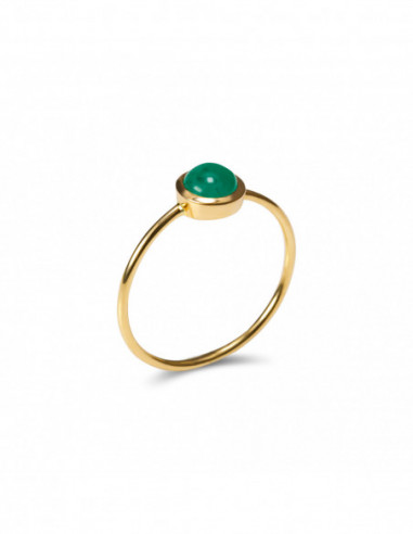 Anillo Oro Amarillo Y Esmeralda
