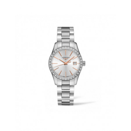 Reloj Longines Conquest Classic L2.386.0.72.6. Género: Mujer. Material: Acero,Gemas. Tamaño: De 32mm a 38mm. Correa: Acero. Color esfera: Plata. Estilo: Clásico,Cocktail,Casual. Movimiento: Cuarzo. Características técnicas: Calendario,Hora y segundero