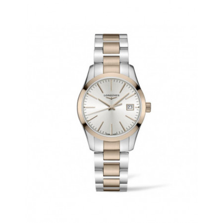 Reloj Longines Conquest Classic L2.386.3.72.7. Género: Mujer. Material: Acero/Oro. Tamaño: De 32mm a 38mm. Correa: Combinados. Color esfera: Blanco. Estilo: Clásico. Movimiento: Cuarzo. Características técnicas: Calendario
