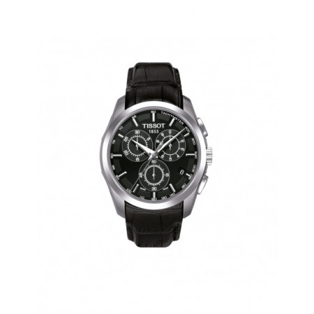 Reloj Tissot Couturier T035.617.16.051.00. Género: Hombre. Material: Acero. Tamaño: De 39mm a 42mm. Correa: Piel. Color esfera: Negro. Estilo: Casual,Deportivo. Movimiento: Cuarzo. Características técnicas: Hora y segundero,Calendario,Cronógrafo