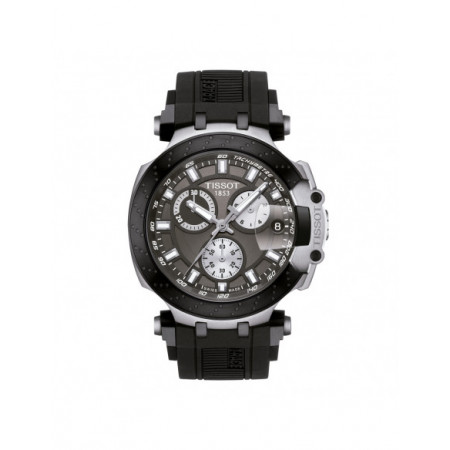 Reloj Tissot T-Race T115.417.27.061.00. Género: Hombre. Material: Acero. Tamaño: De 43mm a 46mm. Correa: Silicona. Color esfera: Negro. Estilo: Deportivo. Movimiento: Cuarzo. Características técnicas: Hora y segundero,Calendario,Cronógrafo
