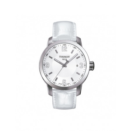 Reloj Tissot PRC200 T055.410.16.017.00. Género: Hombre. Material: Acero. Tamaño: De 39mm a 42mm. Correa: Piel. Color esfera: Blanco. Estilo: Casual. Movimiento: Cuarzo. Características técnicas: Hora y segundero