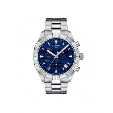 Reloj Tissot PR100 Sport Gent Cronograph T101.617.11.041.00. Género: Hombre. Material: Acero. Tamaño: De 43mm a 46mm. Correa: Acero. Color esfera: Azul. Estilo: Casual,Deportivo. Movimiento: Cuarzo. Características técnicas: Cronógrafo,Calendario,Hora y segundero