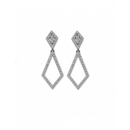Pendientes Oro Blanco Diamantes. Género: Mujer. Material: Oro blanco. Piedras: Diamantes