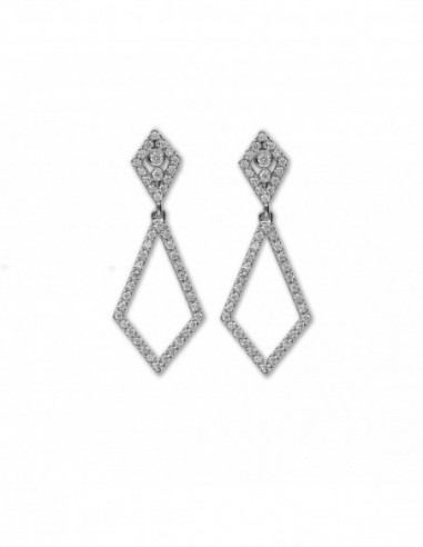 Pendientes Oro Blanco Diamantes