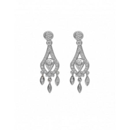 Pendientes Oro Blanco y Diamantes. Género: Mujer. Material: Oro blanco. Piedras: Diamantes